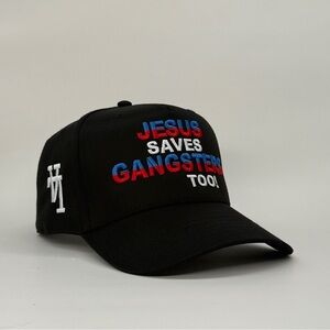 LA “Jesus Saves Gangsters Too!” Embroidered Black Snapback